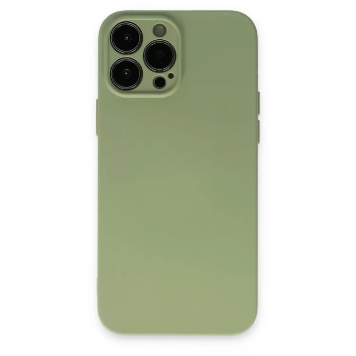 Newface Apple iPhone 13 Pro Kılıf Nano içi Kadife Silikon - Yeşil