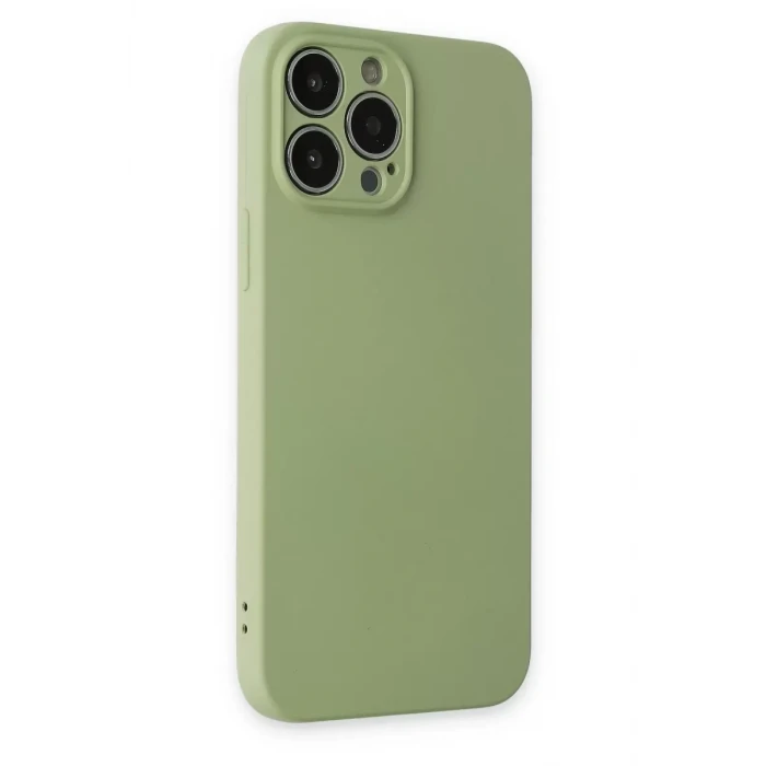 Newface Apple iPhone 13 Pro Kılıf Nano içi Kadife Silikon - Yeşil