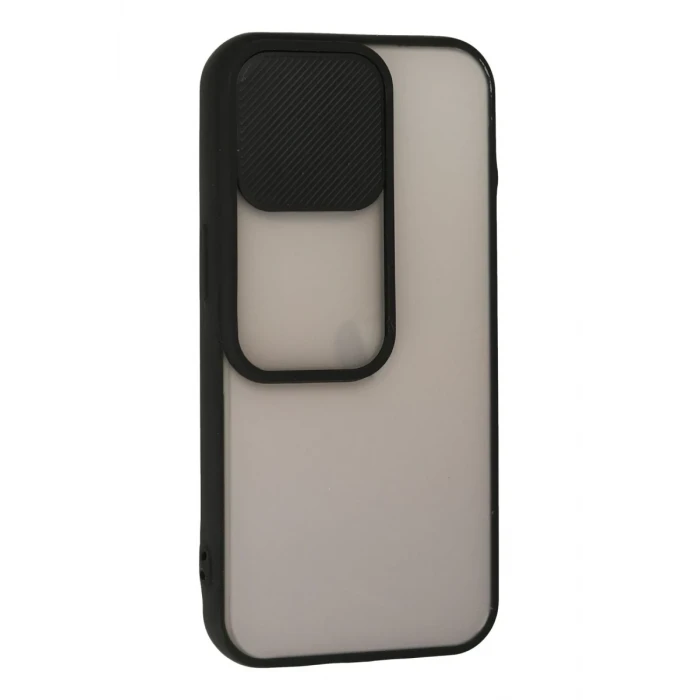 Newface Apple iPhone 13 Pro Kılıf Palm Buzlu Kamera Sürgülü Silikon - Siyah