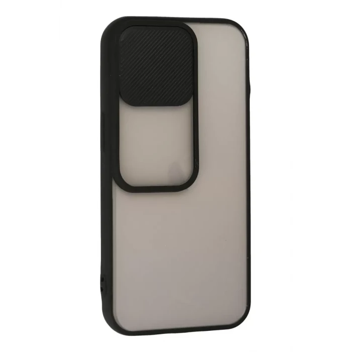 Newface Apple iPhone 13 Pro Kılıf Palm Buzlu Kamera Sürgülü Silikon - Siyah