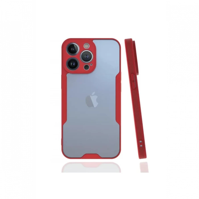Newface Apple iPhone 13 Pro Kılıf Platin Silikon - Kırmızı