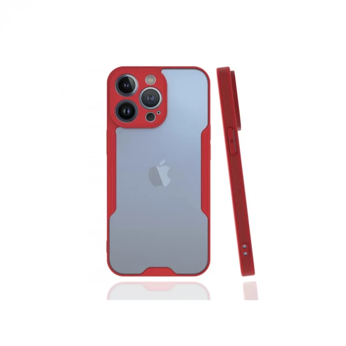 Newface Apple iPhone 13 Pro Kılıf Platin Silikon - Kırmızı