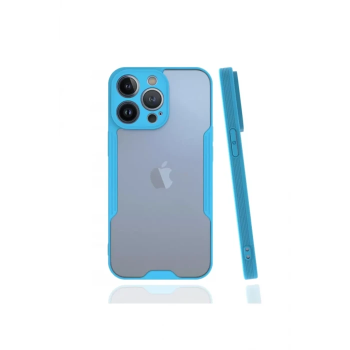 Newface Apple iPhone 13 Pro Kılıf Platin Silikon - Mavi