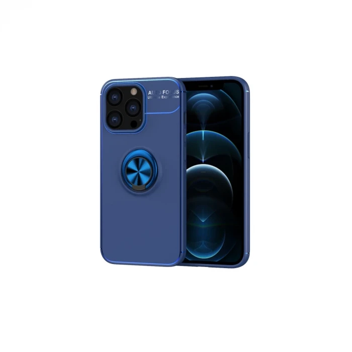 Newface Apple iPhone 13 Pro Kılıf Range Yüzüklü Silikon - Mavi