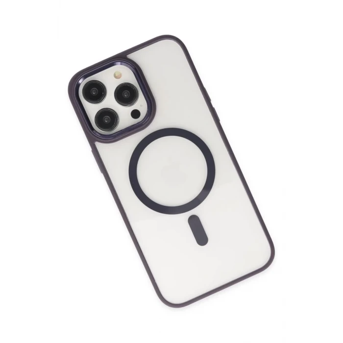 Newface Apple iPhone 13 Pro Kılıf Room Magneticsafe Silikon - Derin Mor