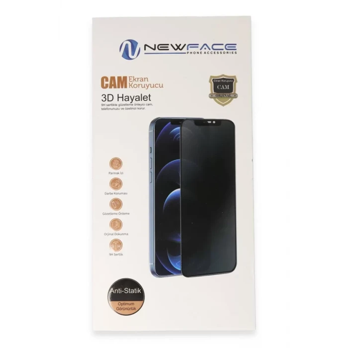 Newface Apple iPhone 13 Pro Max 3D Antistatik Hayalet Cam Ekran Koruyucu