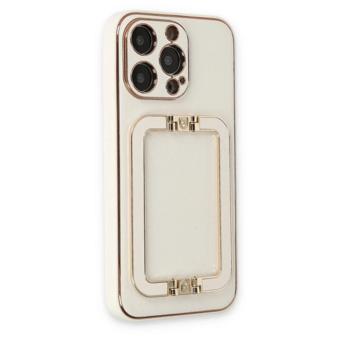 Newface Apple iPhone 13 Pro Max Kılıf Coco Elit Kapak - Beyaz