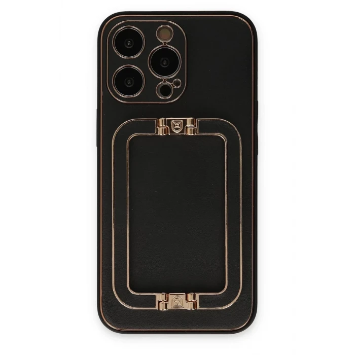 Newface Apple iPhone 13 Pro Max Kılıf Coco Elit Kapak - Siyah