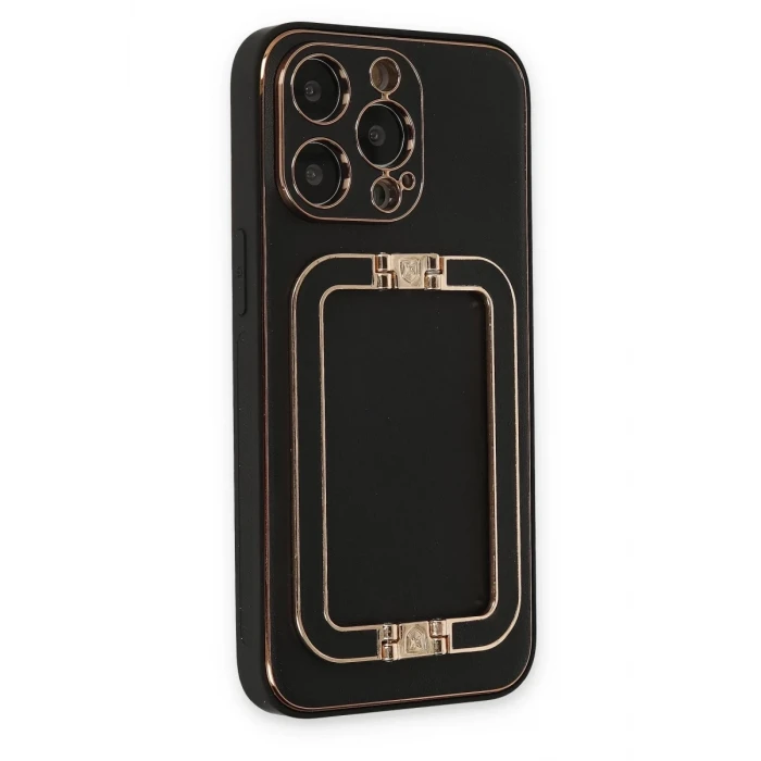 Newface Apple iPhone 13 Pro Max Kılıf Coco Elit Kapak - Siyah