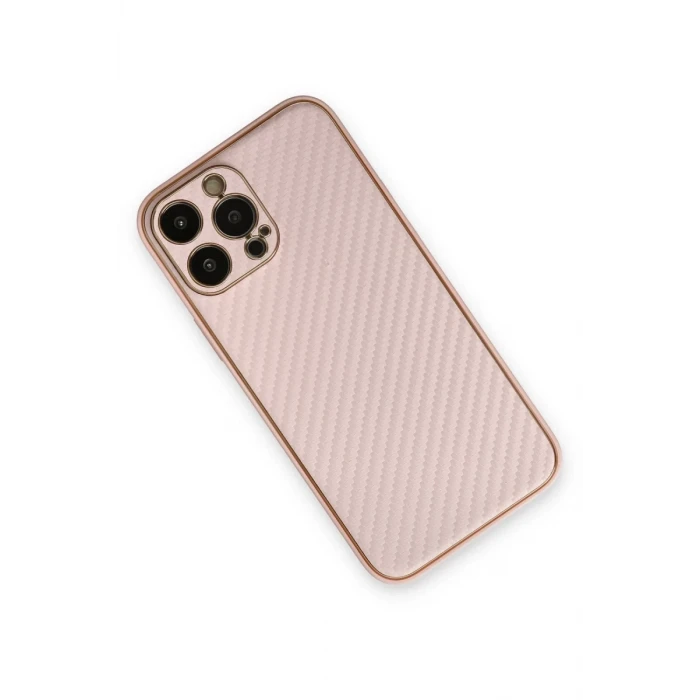 Newface Apple iPhone 13 Pro Max Kılıf Coco Karbon Silikon - Pembe