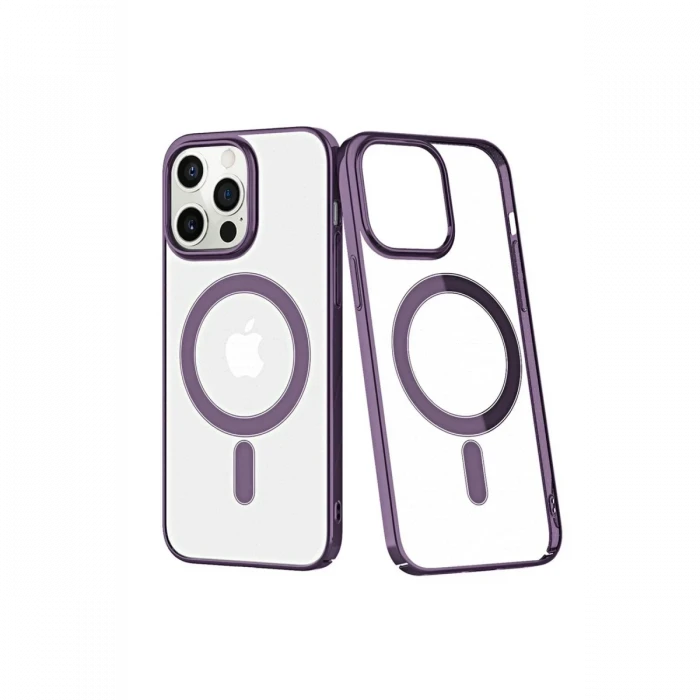 Newface Apple iPhone 13 Pro Max Kılıf Element Magneticsafe Sert Kapak - Derin Mor