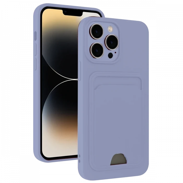 Newface Apple iPhone 13 Pro Max Kılıf Kelvin Kartvizitli Silikon - Lila