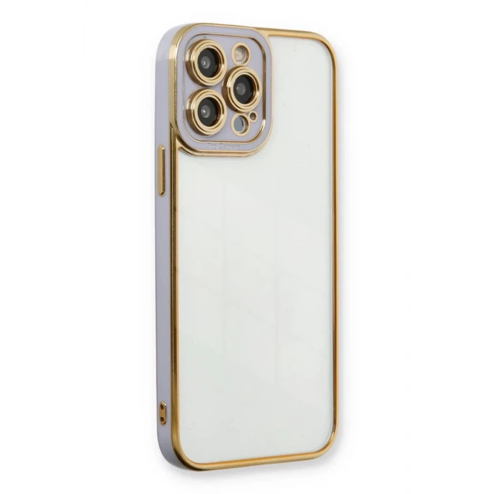 Newface Apple iPhone 13 Pro Max Kılıf Liva Lens Silikon - Lila