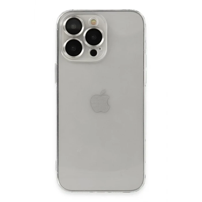 Newface Apple iPhone 13 Pro Max Kılıf Luko Lens Silikon - Gümüş