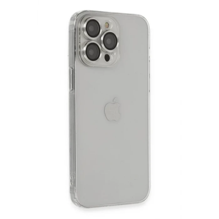 Newface Apple iPhone 13 Pro Max Kılıf Luko Lens Silikon - Gümüş