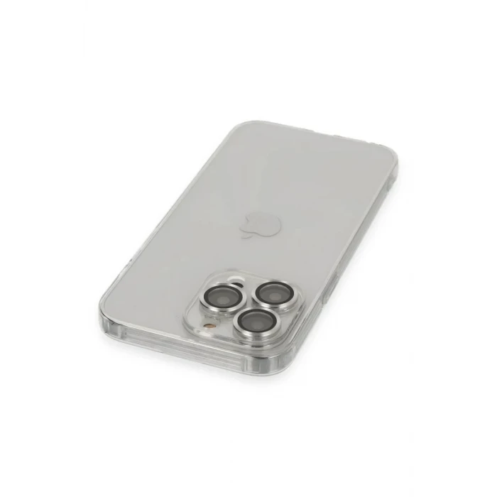Newface Apple iPhone 13 Pro Max Kılıf Luko Lens Silikon - Gümüş
