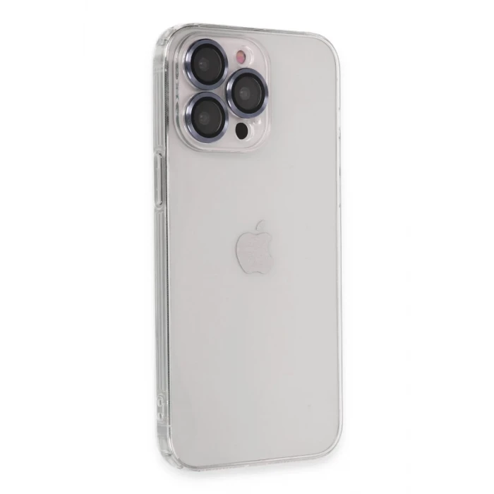 Newface Apple iPhone 13 Pro Max Kılıf Luko Lens Silikon - Sierra Blue