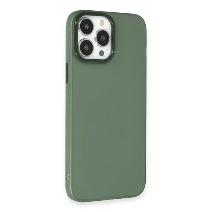 Newface Apple iPhone 13 Pro Max Kılıf Modos Metal Kapak - Koyu Yeşil