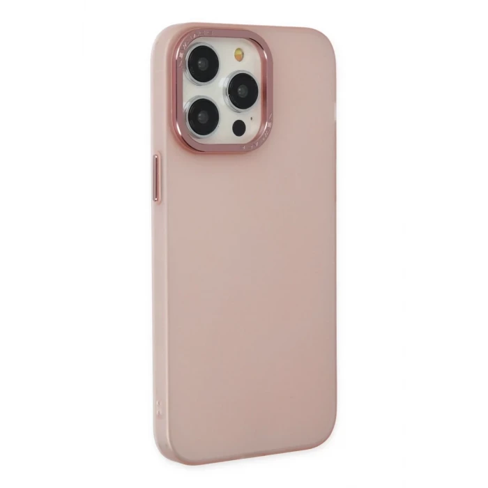 Newface Apple iPhone 13 Pro Max Kılıf Modos Metal Kapak - Pembe