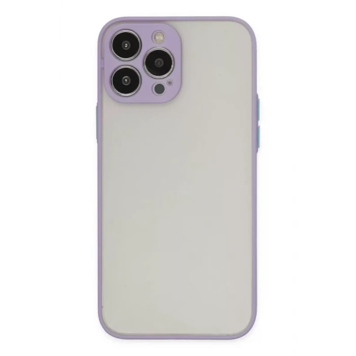 Newface Apple iPhone 13 Pro Max Kılıf Montreal Silikon Kapak - Mor
