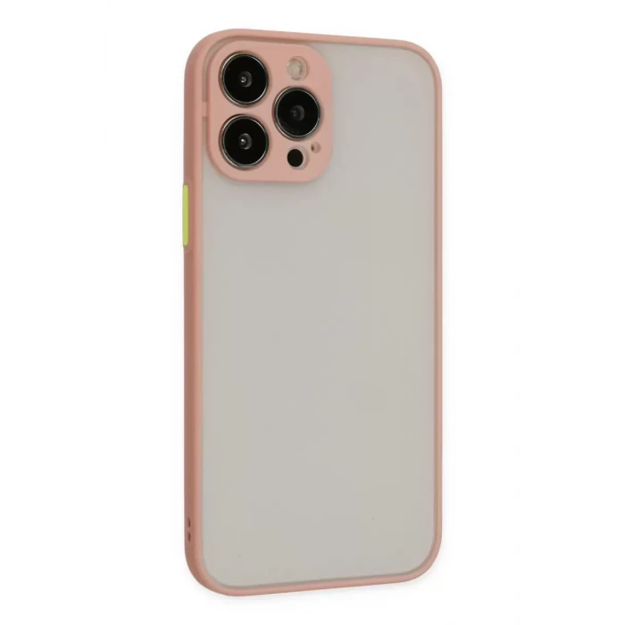 Newface Apple iPhone 13 Pro Max Kılıf Montreal Silikon Kapak - Pembe