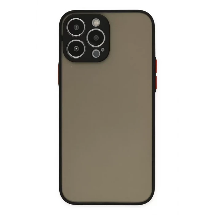 Newface Apple iPhone 13 Pro Max Kılıf Montreal Silikon Kapak - Siyah
