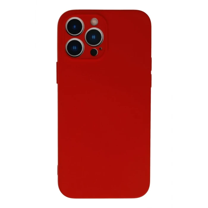 Newface Apple iPhone 13 Pro Max Kılıf Nano içi Kadife Silikon - Kırmızı