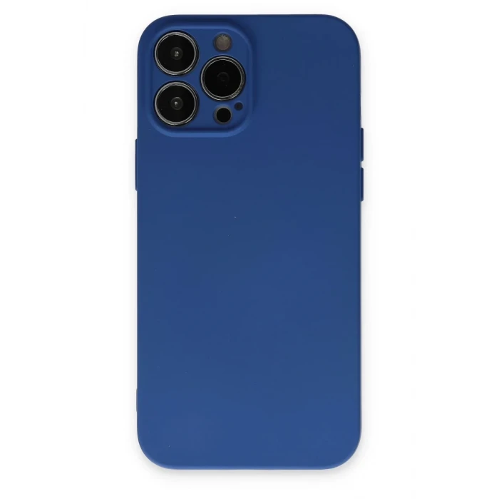 Newface Apple iPhone 13 Pro Max Kılıf Nano içi Kadife Silikon - Lacivert