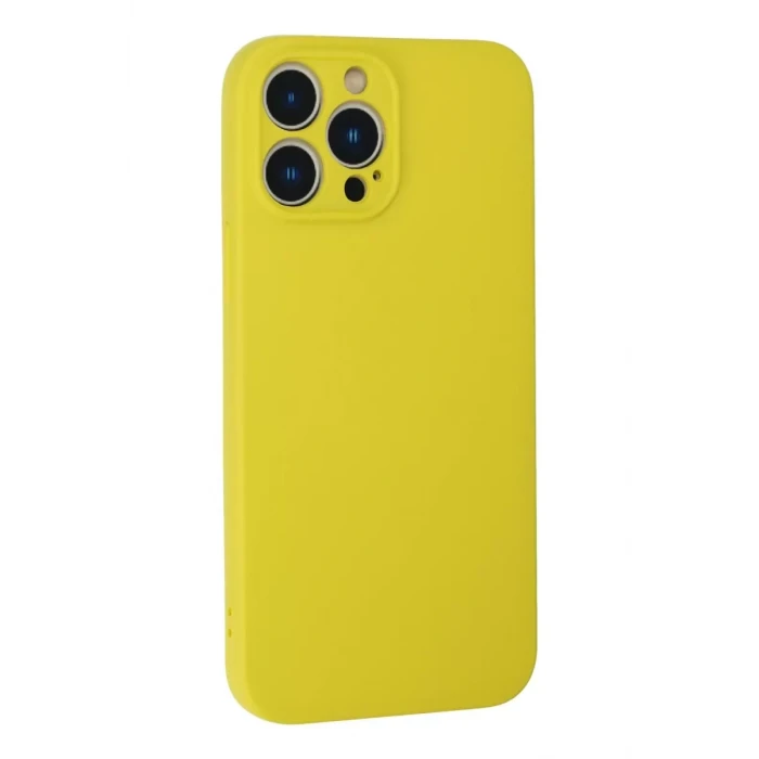 Newface Apple iPhone 13 Pro Max Kılıf Nano içi Kadife Silikon - Sarı