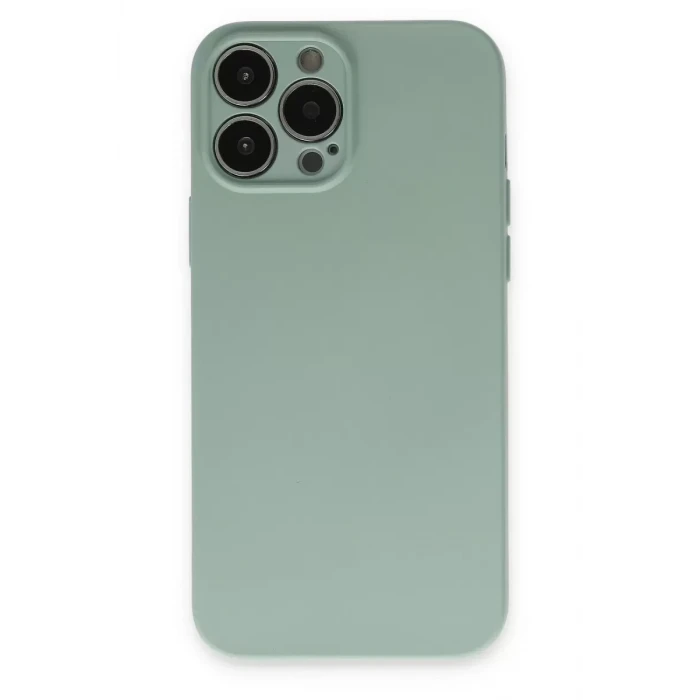 Newface Apple iPhone 13 Pro Max Kılıf Nano içi Kadife Silikon - Su Yeşili