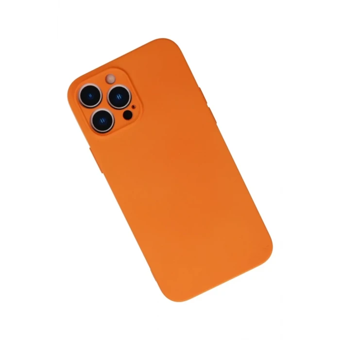 Newface Apple iPhone 13 Pro Max Kılıf Nano içi Kadife Silikon - Turuncu