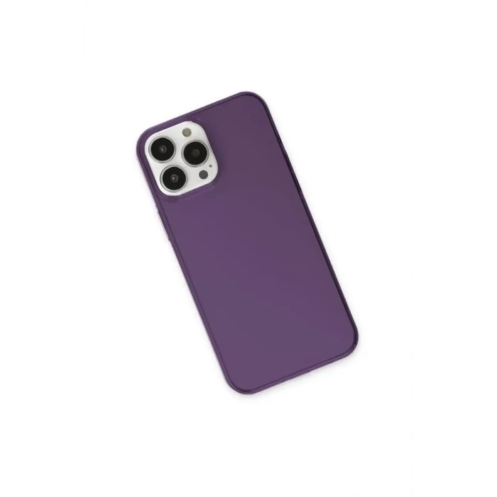Newface Apple iPhone 13 Pro Max Kılıf Pc Sert Şeffaf Kapak - Mor