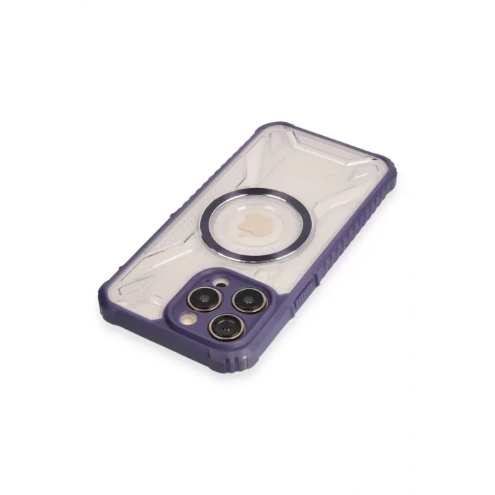 Newface Apple iPhone 13 Pro Max Kılıf Prag Magneticsafe Kapak - Derin Mor
