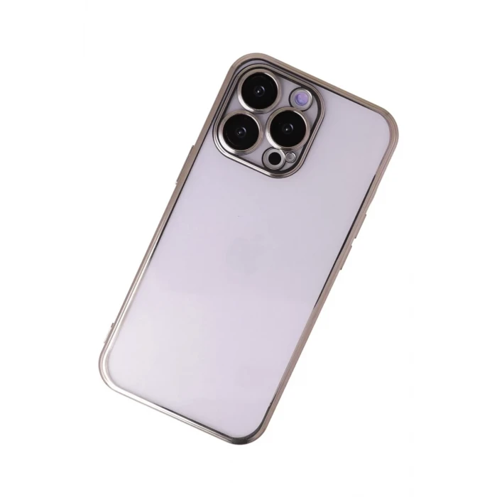 Newface Apple iPhone 13 Pro Max Kılıf Razer Lensli Silikon - Gold