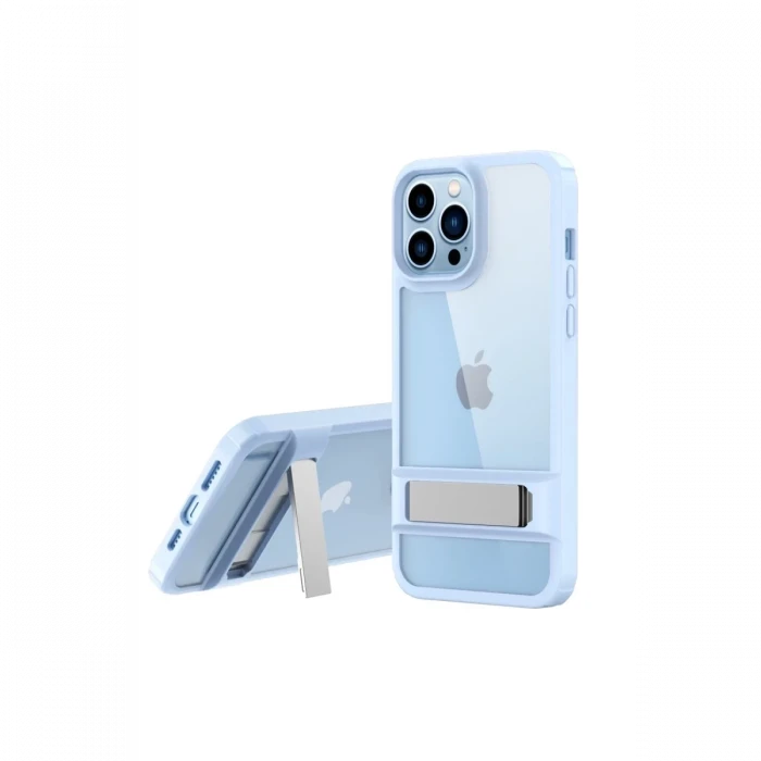 Newface Apple iPhone 13 Pro Max Kılıf Rolet Stand Kapak - Sierra Blue