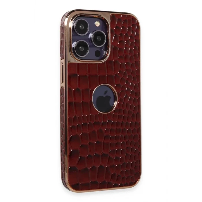 Newface Apple iPhone 13 Pro Max Kılıf Snake Kapak - Bordo