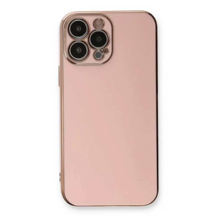 Newface Apple iPhone 13 Pro Max Kılıf Volet Silikon - Pembe