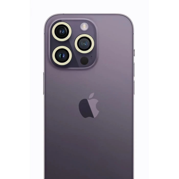 Newface Apple iPhone 13 Pro Max Neon Fosforlu Kamera Lens - Beyaz