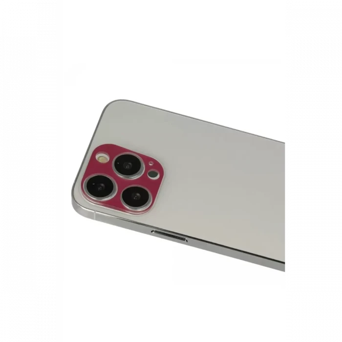 Newface Apple iPhone 13 Pro Max Rainbow Kamera Lens Koruma Cam - Koyu Kırmızı