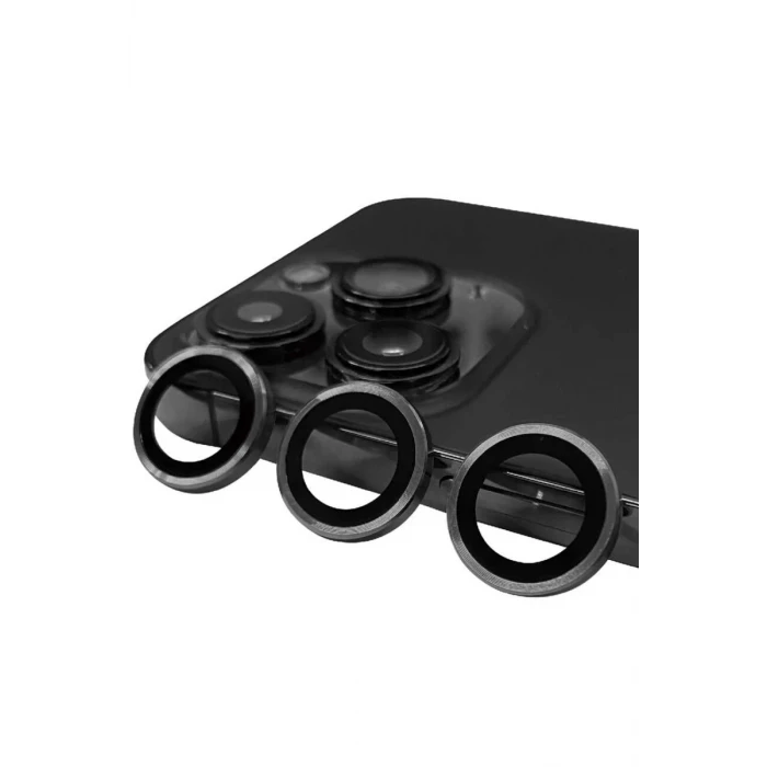Newface Apple iPhone 13 Pro Max Raze Metal Kamera Lens - Gri