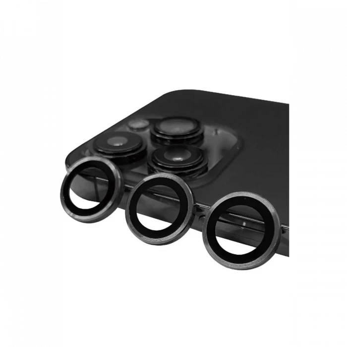 Newface Apple iPhone 13 Pro Max Raze Metal Kamera Lens - Gri