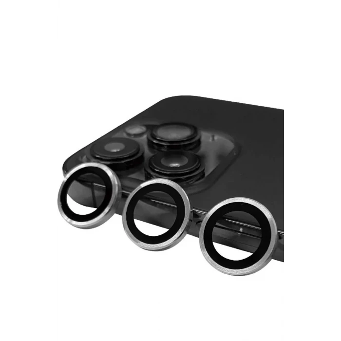Newface Apple iPhone 13 Pro Max Raze Metal Kamera Lens - Gümüş