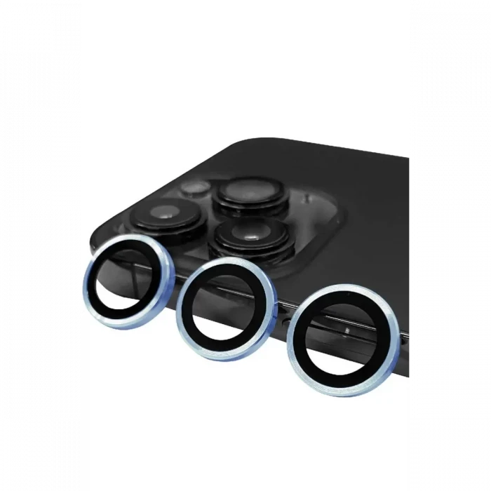 Newface Apple iPhone 13 Pro Max Raze Metal Kamera Lens - Mavi