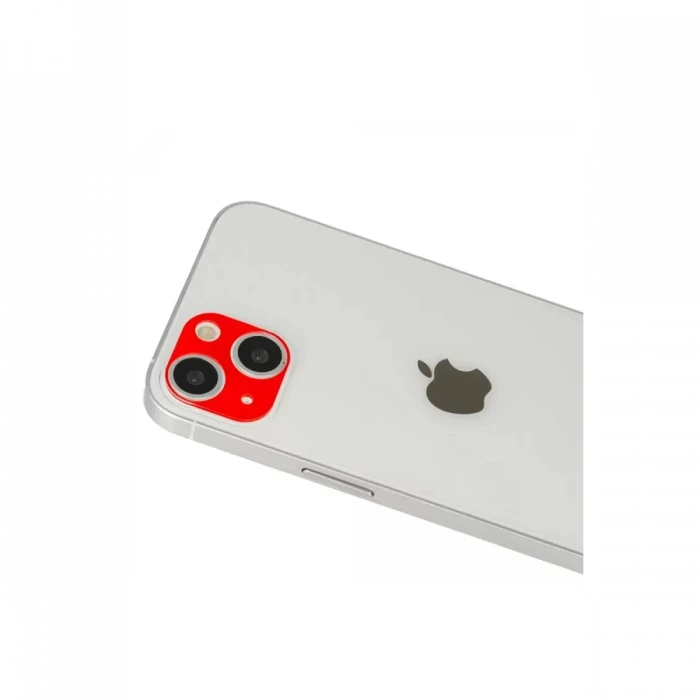 Newface Apple iPhone 13 Rainbow Kamera Lens Koruma Cam - Kırmızı