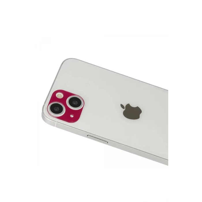 Newface Apple iPhone 13 Rainbow Kamera Lens Koruma Cam - Koyu Kırmızı
