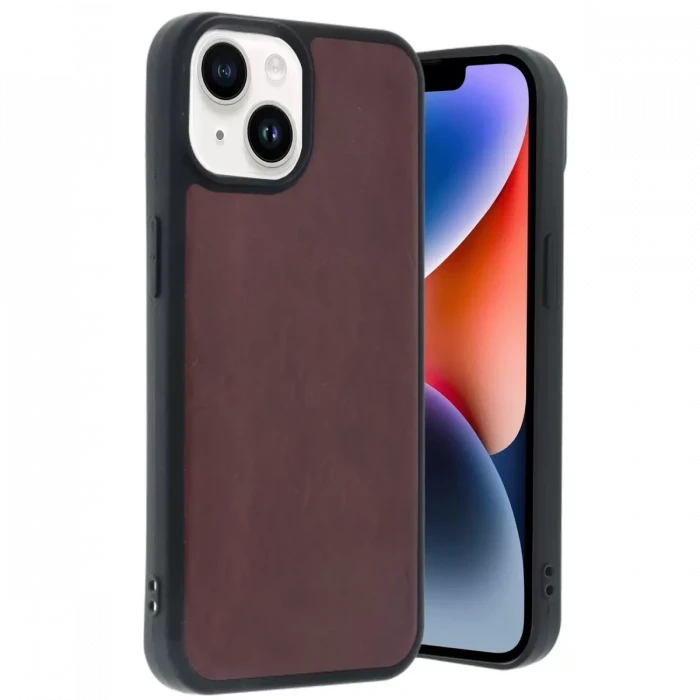Newface Apple iPhone 14 Kılıf Aras Deri Kapak - Bordo
