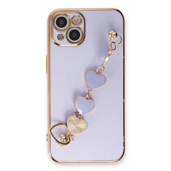 Newface Apple iPhone 14 Kılıf Esila Silikon - Lila