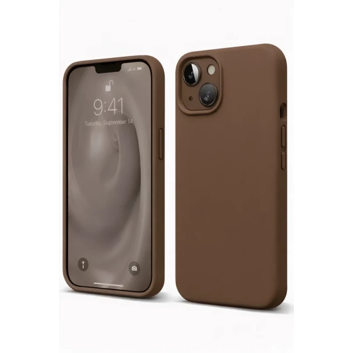Newface Apple iPhone 14 Kılıf First Silikon - Kahverengi