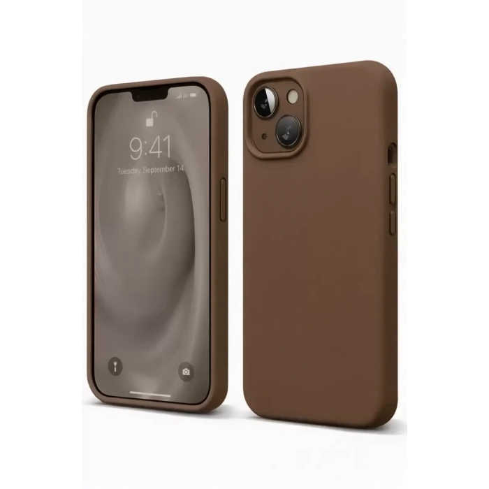 Newface Apple iPhone 14 Kılıf First Silikon - Kahverengi