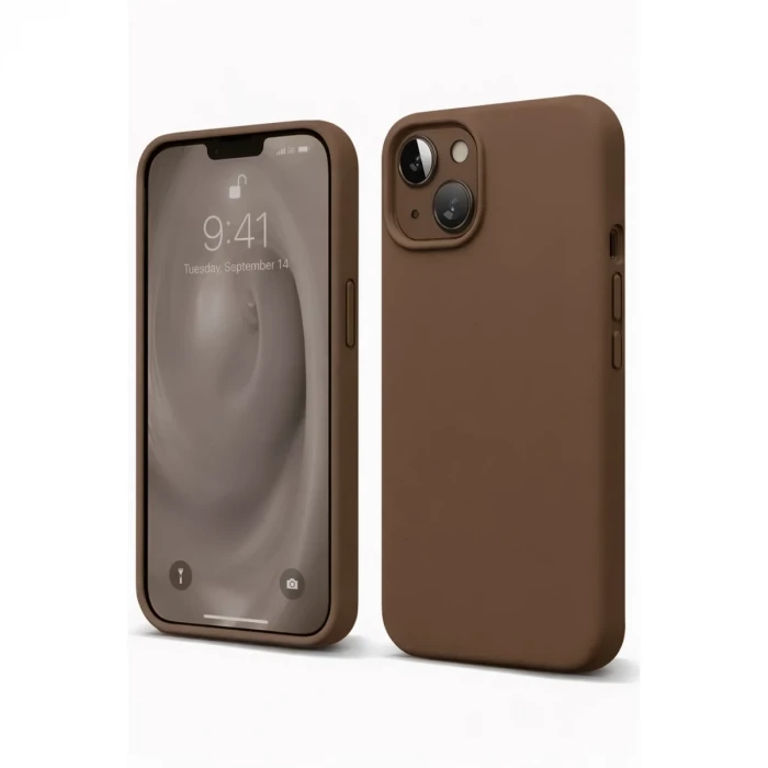 Newface Apple iPhone 14 Kılıf First Silikon - Kahverengi